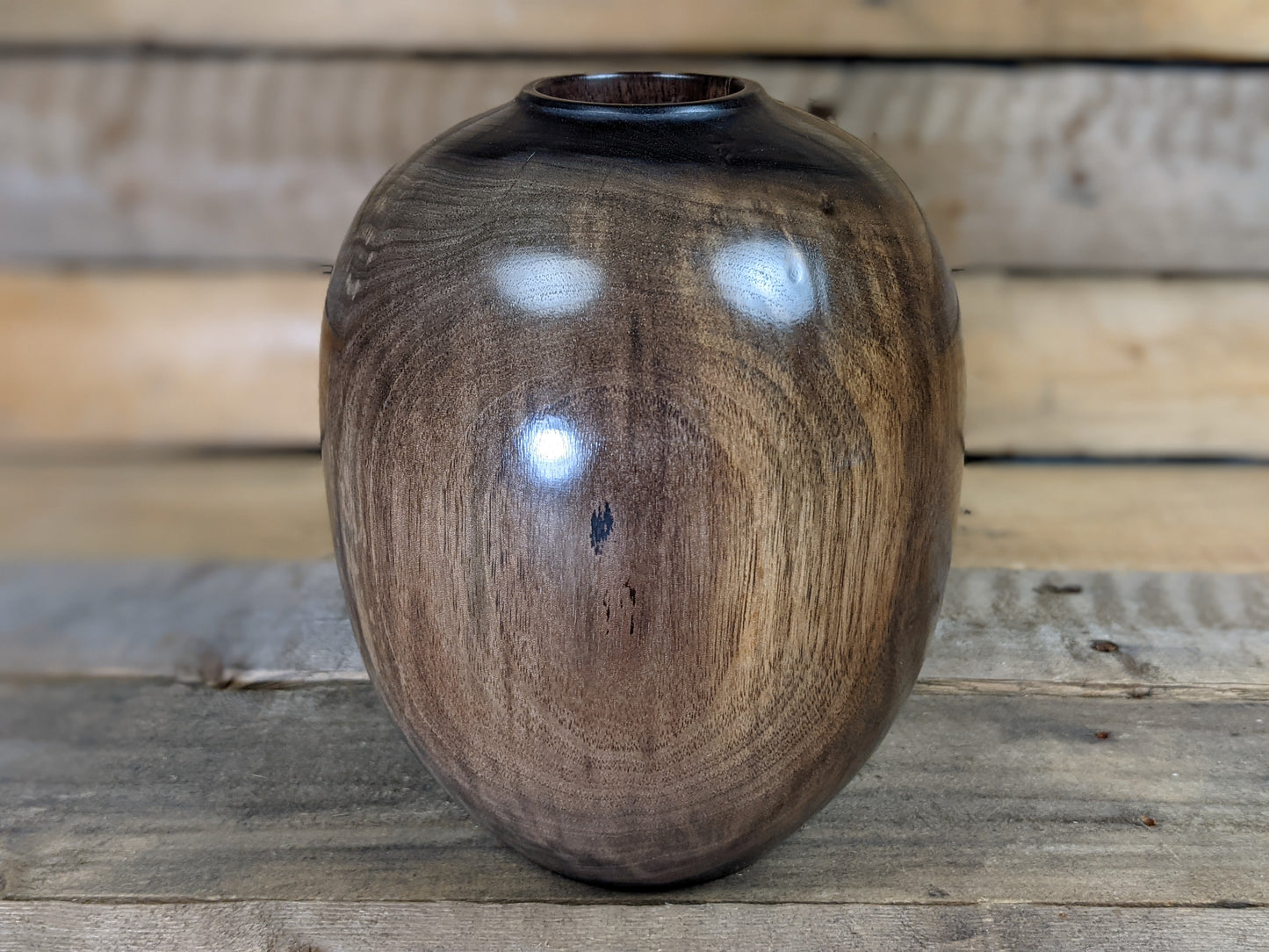 Ebonized black walnut hollow vessel
