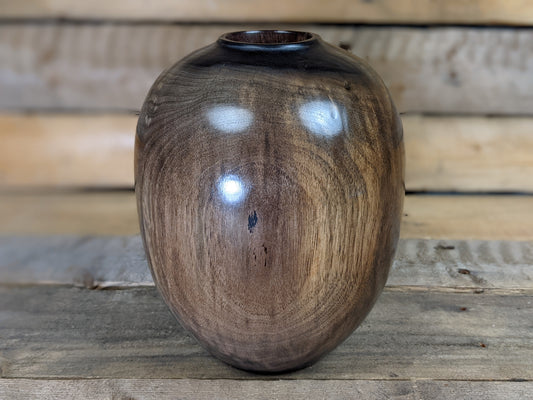 Ebonized black walnut hollow vessel