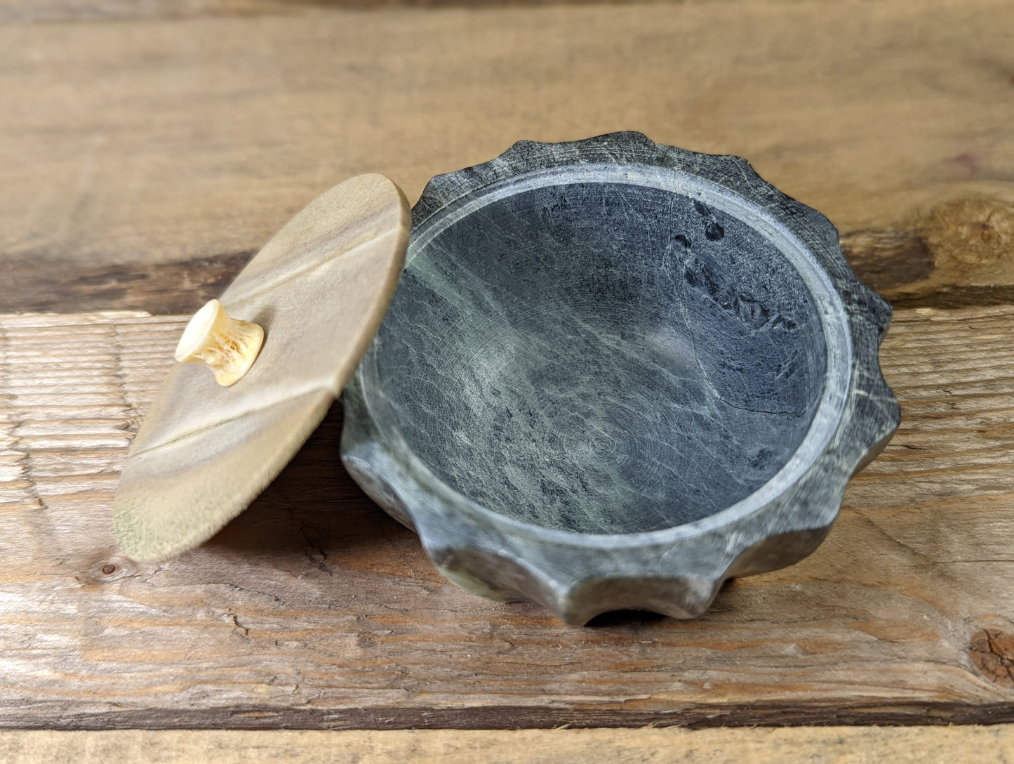 Stone, bone and antler fluted box