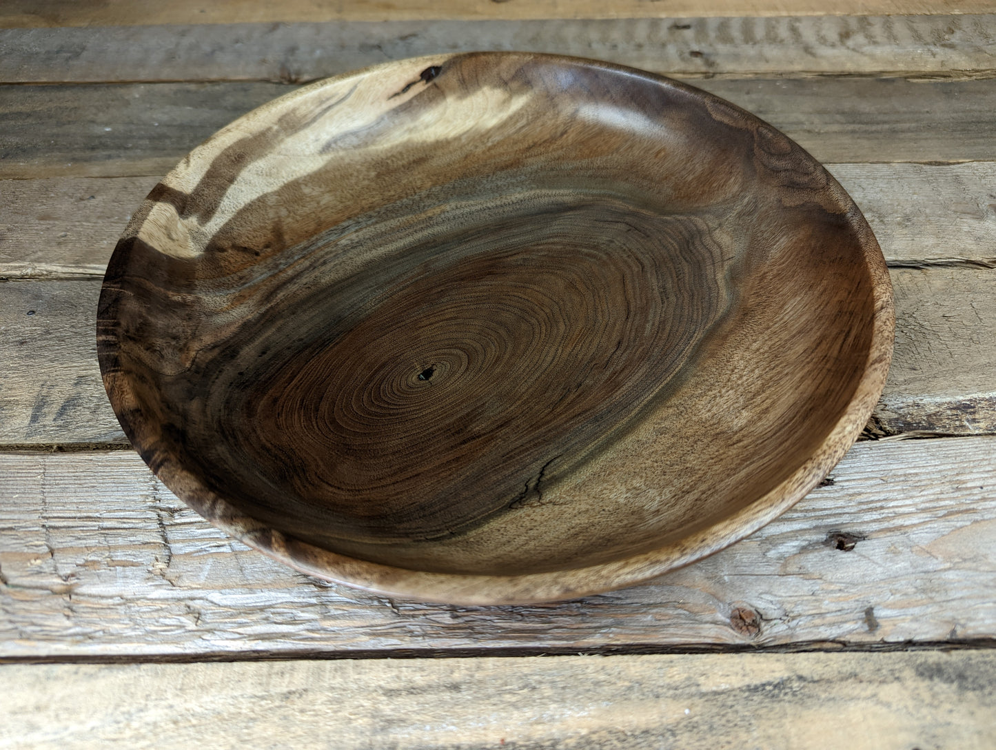 Big knotty black walnut dish