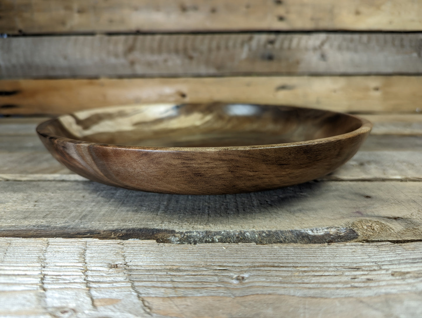 Big knotty black walnut dish