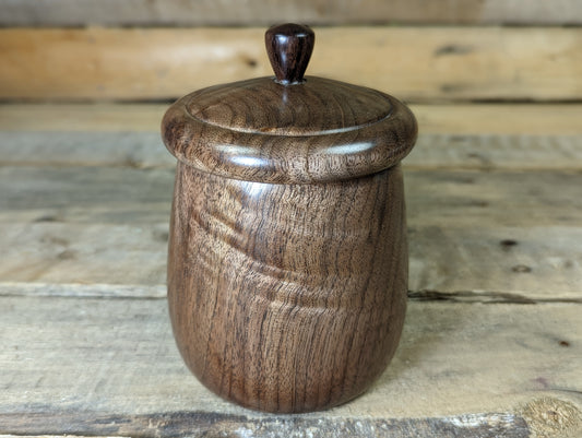 Figured black walnut pot