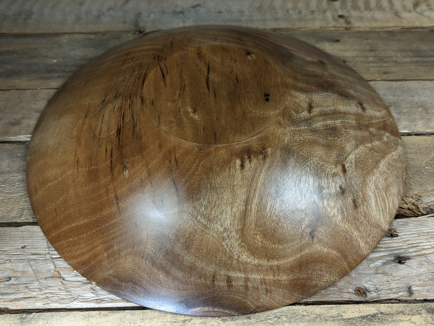 Large shallow black walnut bowl