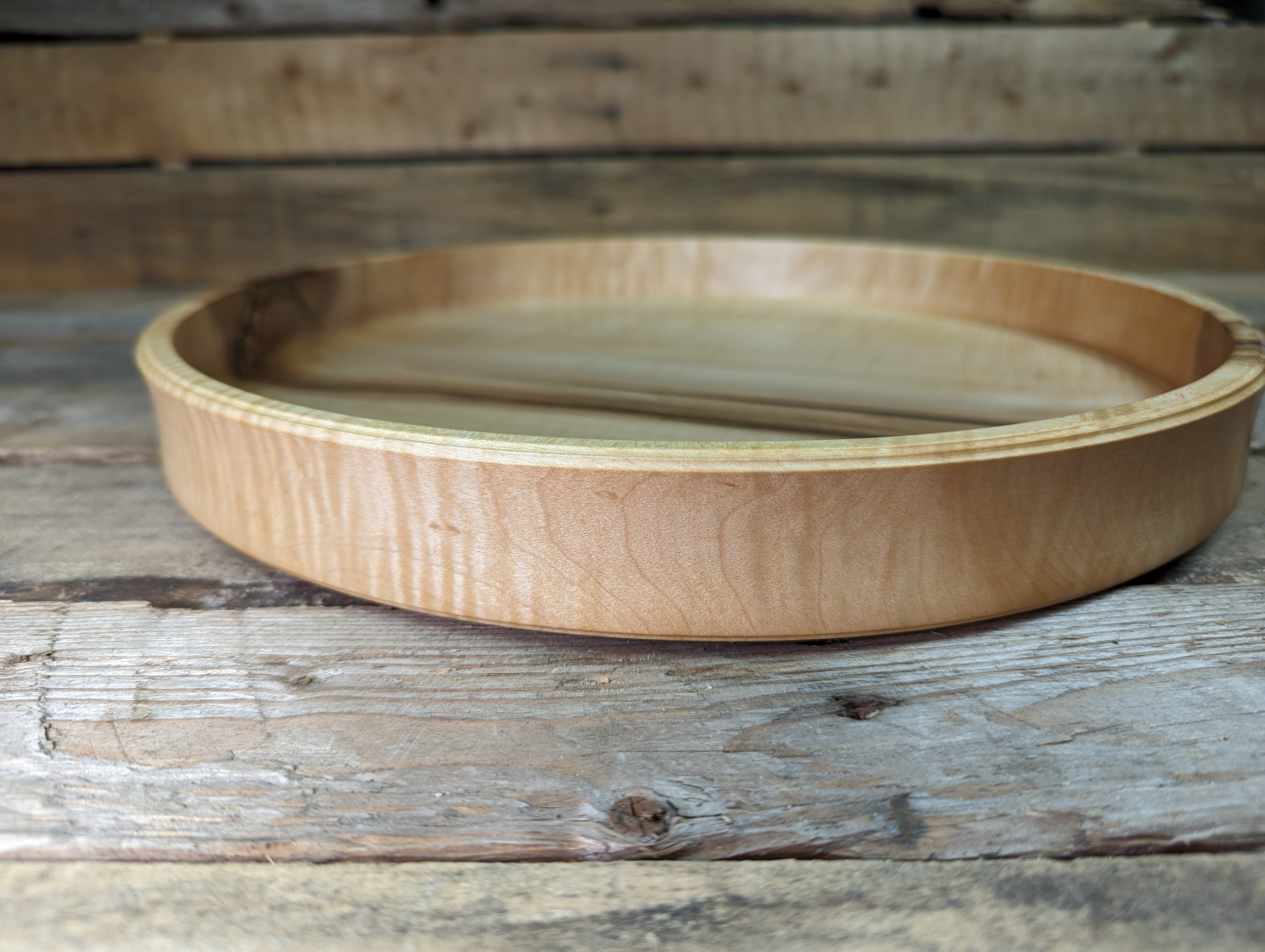 Figured maple serving tray