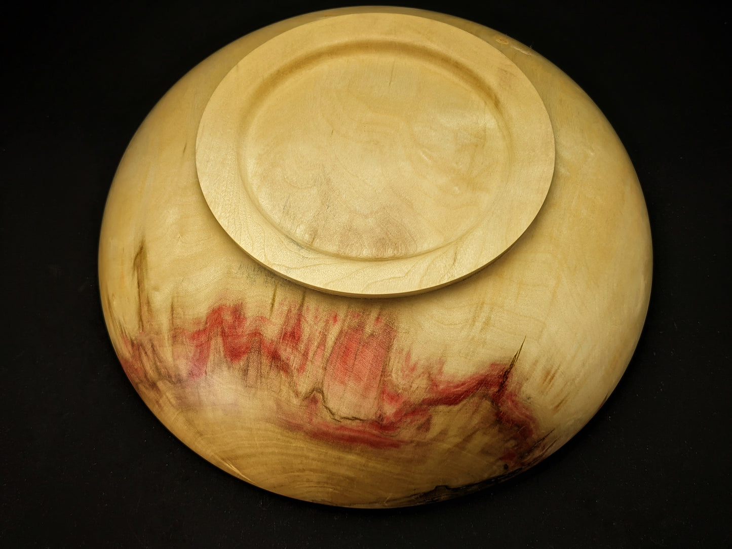Stunning footed flaming 9" box elder bowl