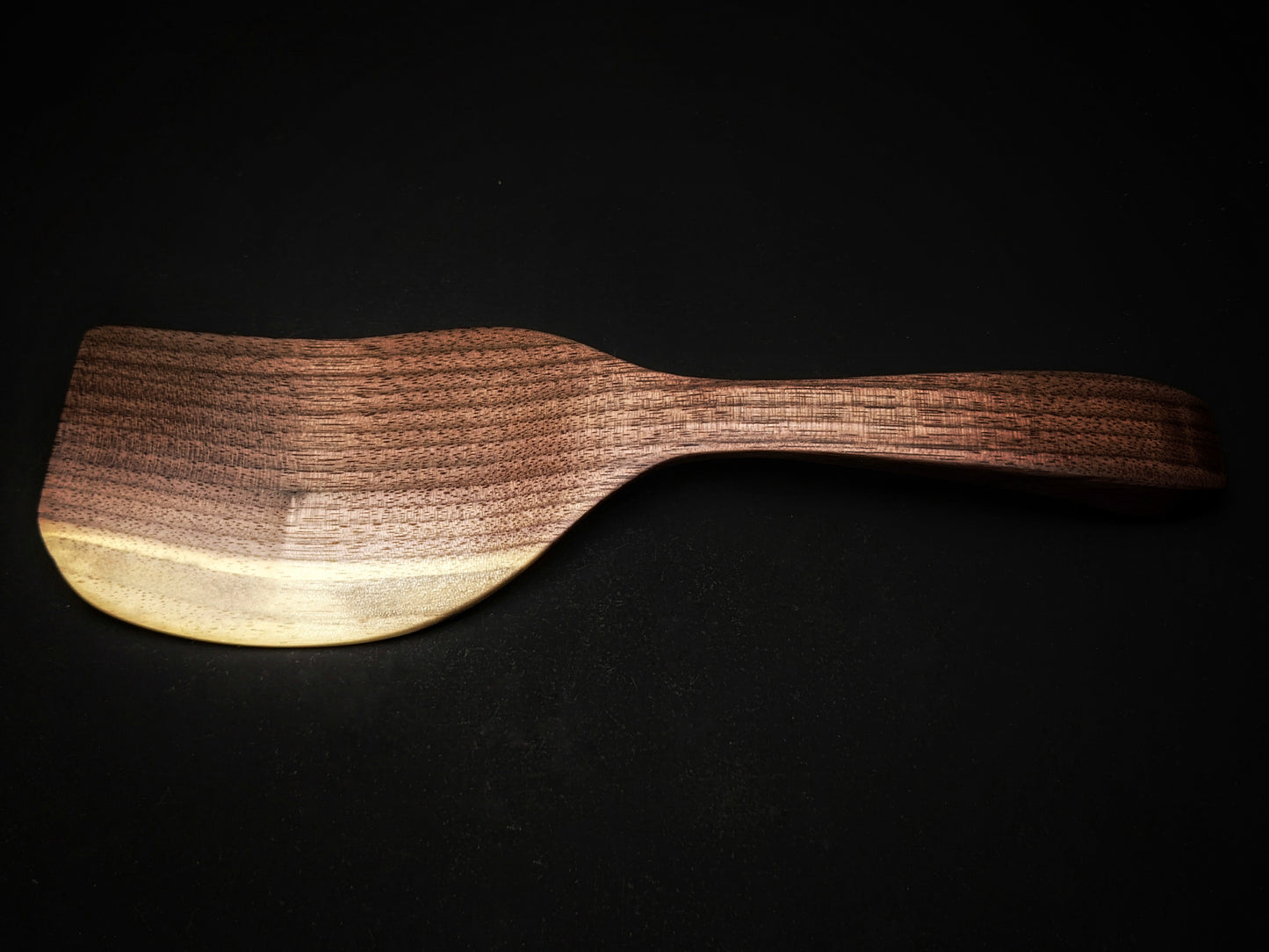 Flat edged black walnut rice paddle