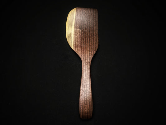 Flat edged black walnut rice paddle