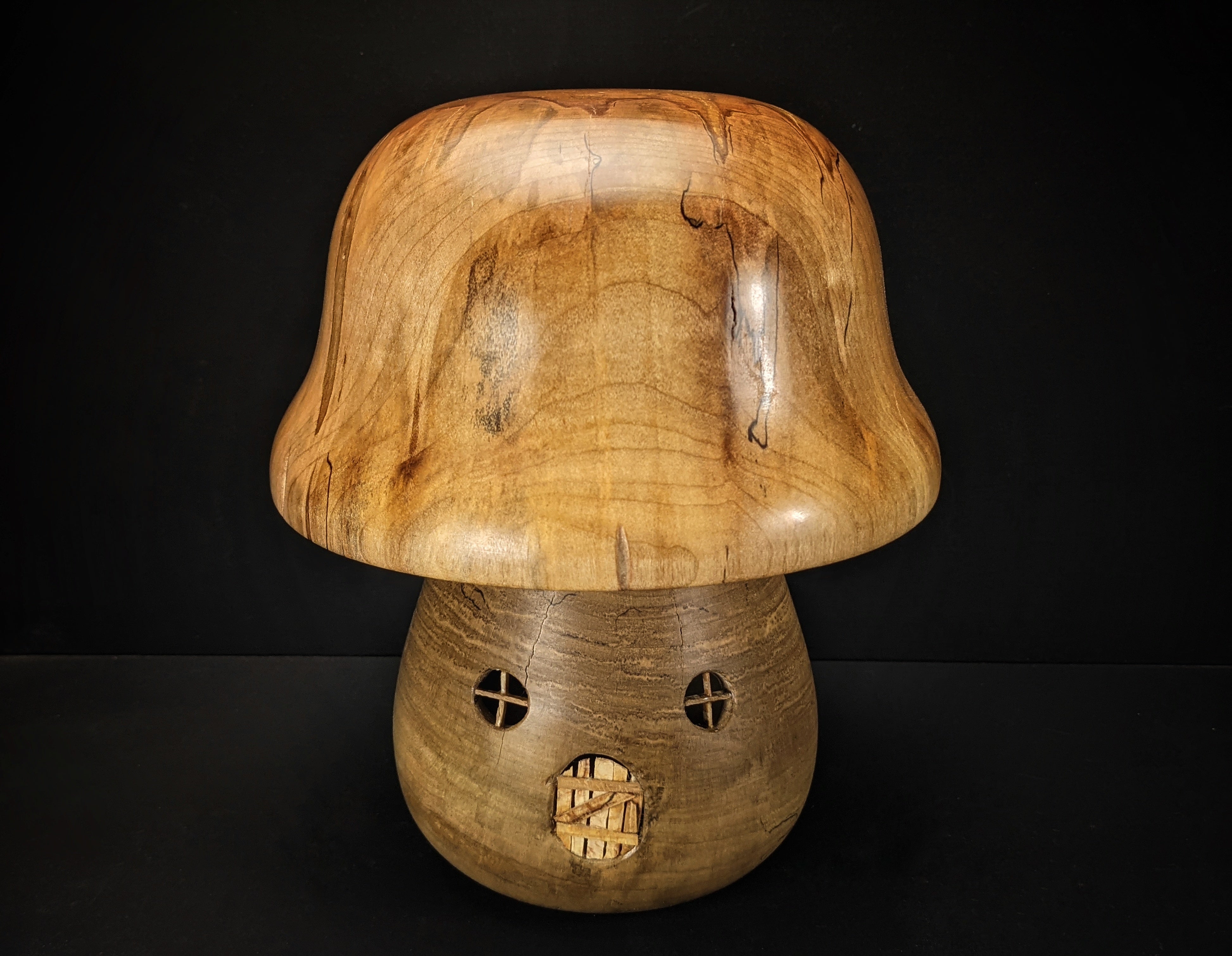 Ambrosia and spalted maple gnome home
