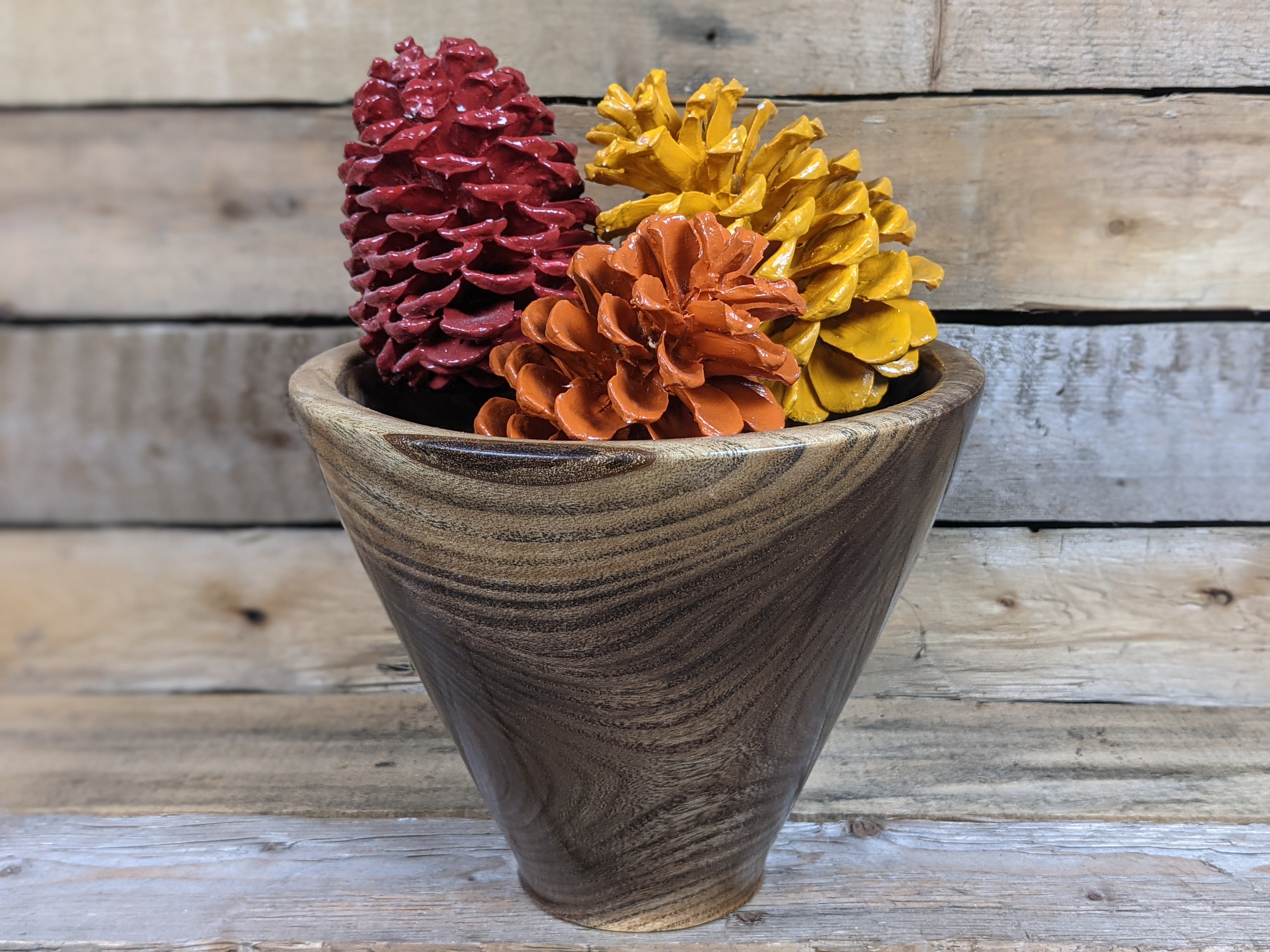 Ebonized honey locust decorative dry vase