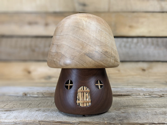 Classic Silver Maple and black walnut gnome home