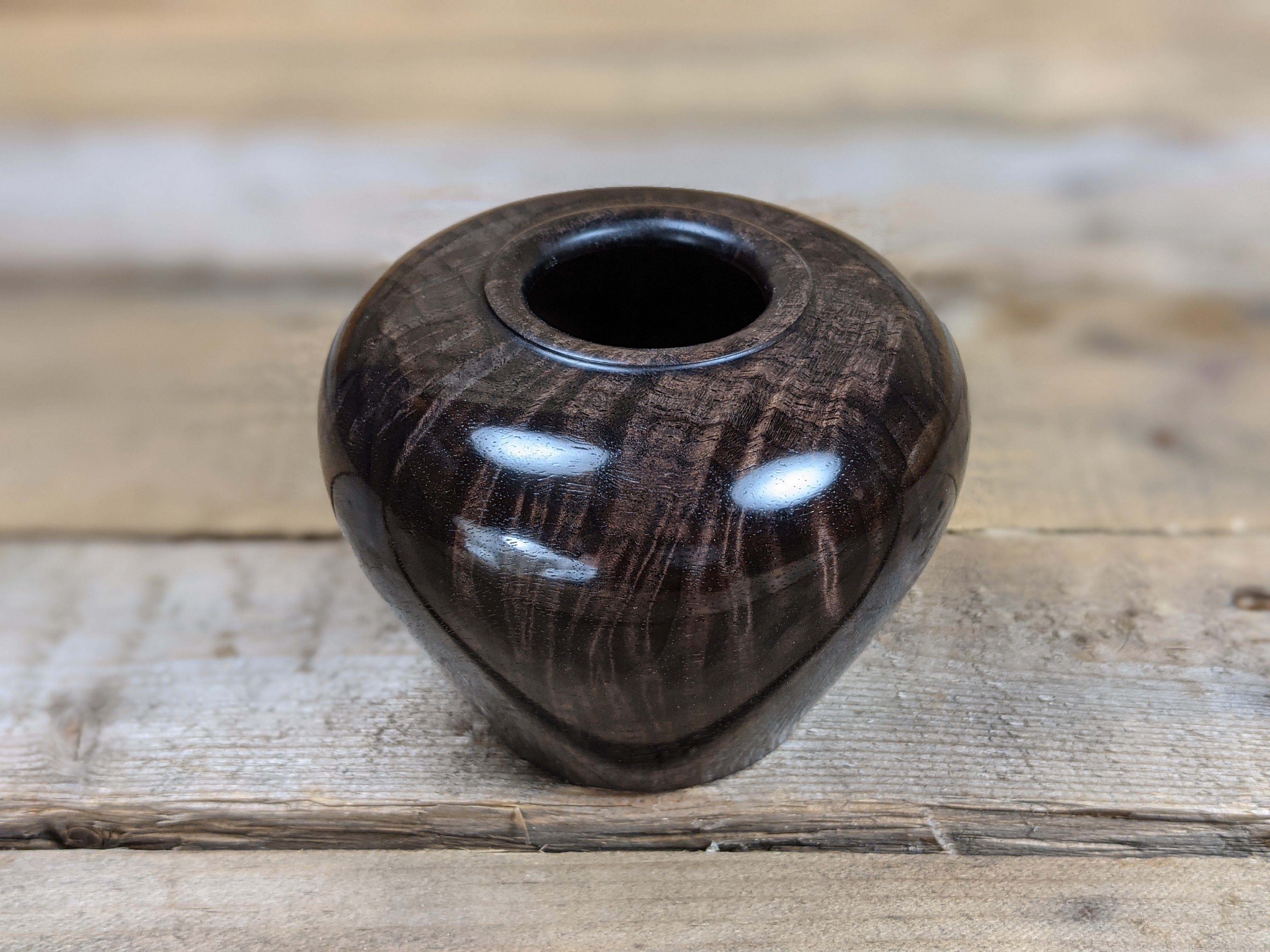 Little ebonized black walnut hollow form