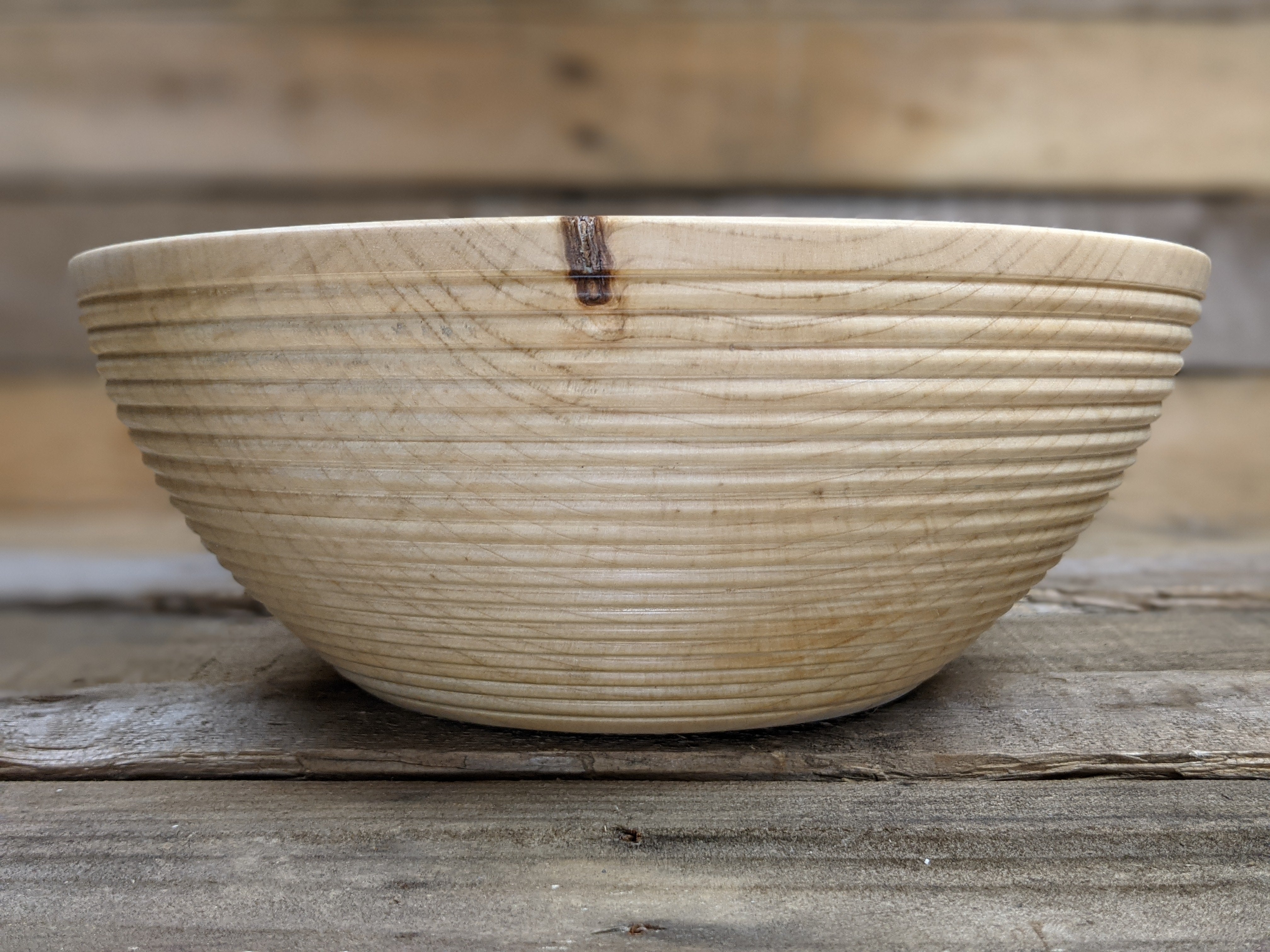 Hard maple beaded bowl