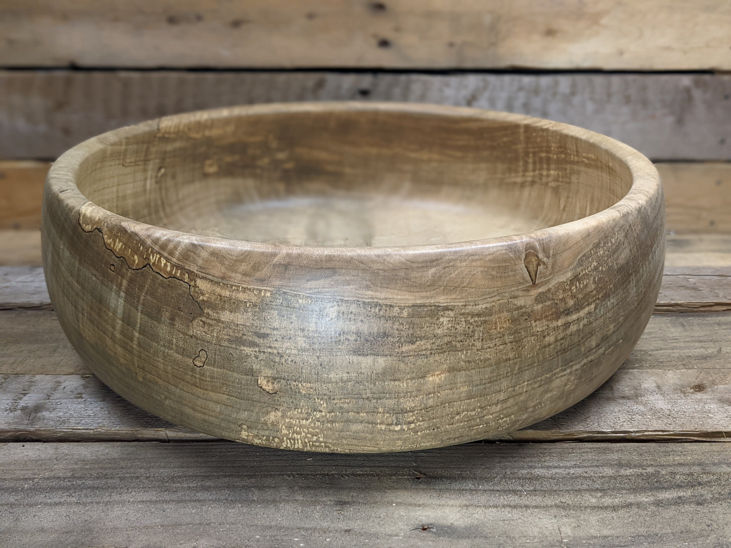 X-large silver maple flat bottomed bowl