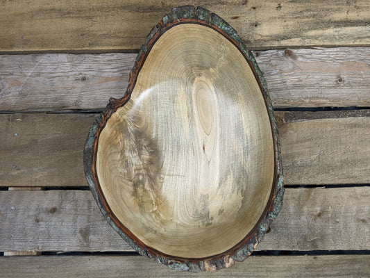 Live edge silver maple crotchwood bowl