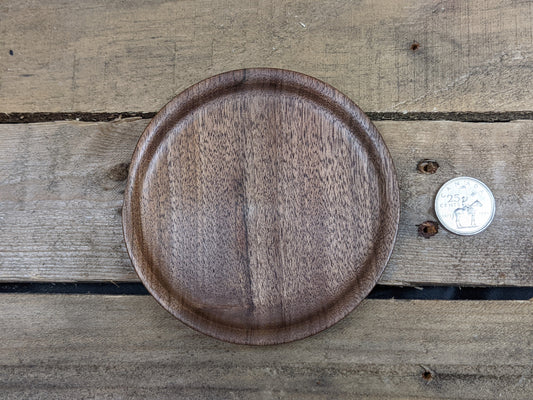 Shallow black walnut ring dish