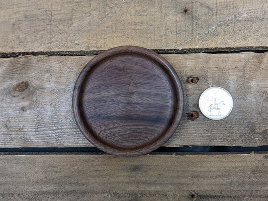 Tiny black walnut ring dish