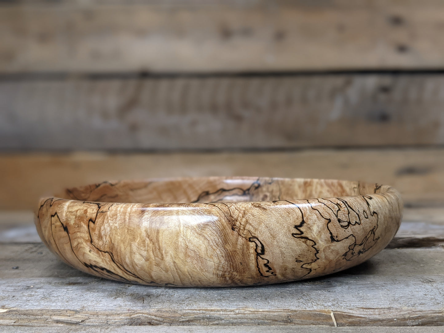 Highly figured and spalted maple dish