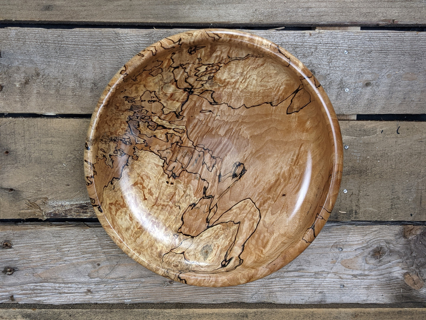 Highly figured and spalted maple dish