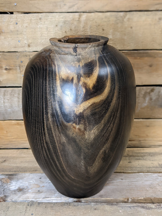 Ebonized honey locust dry vase