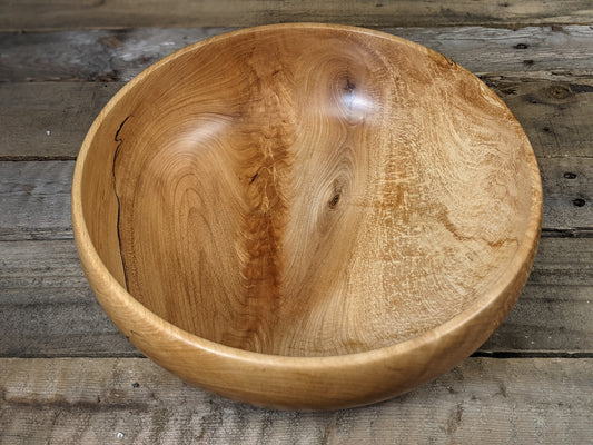 Feathered maple serving bowl