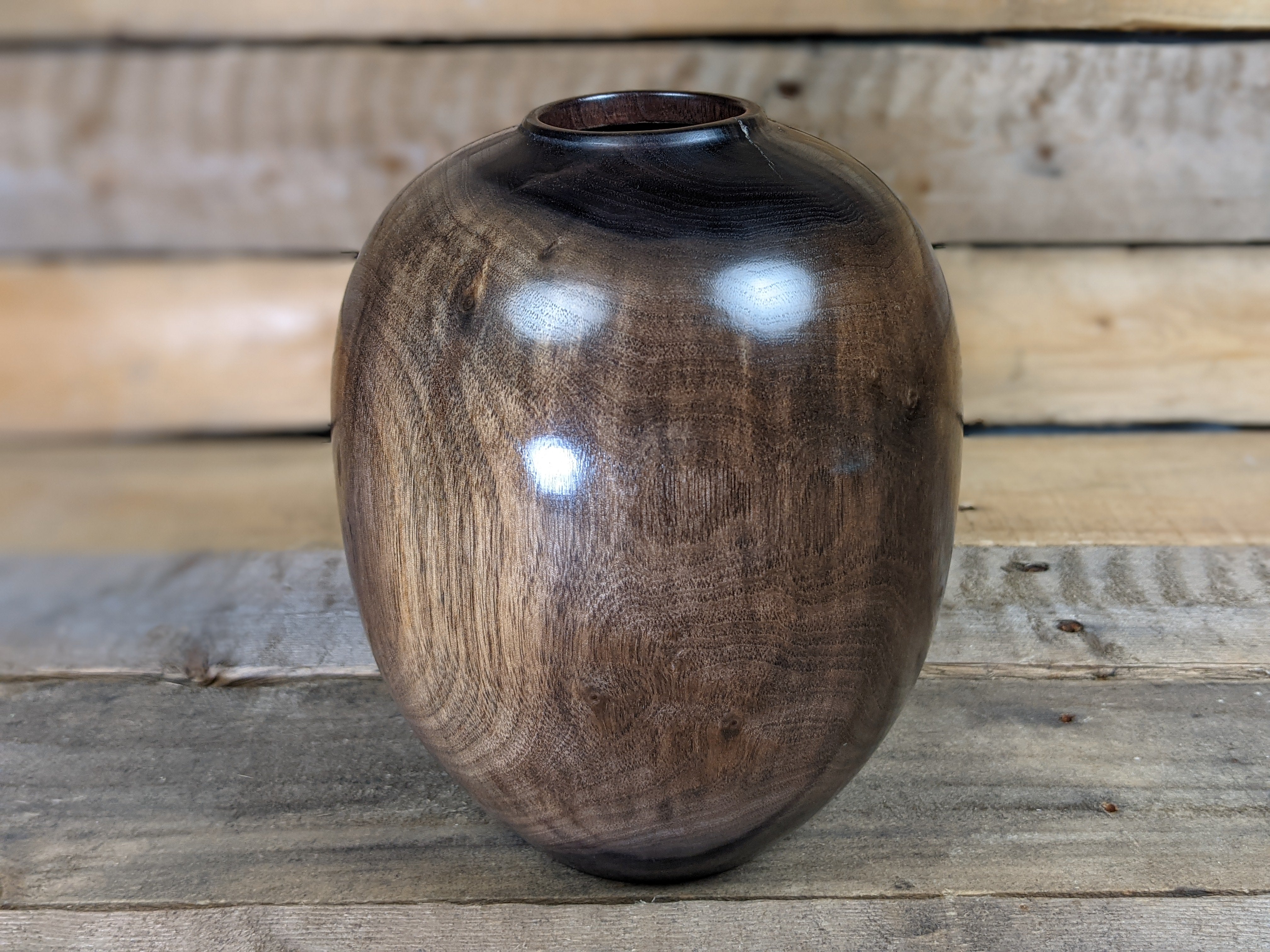 Ebonized black walnut hollow vessel