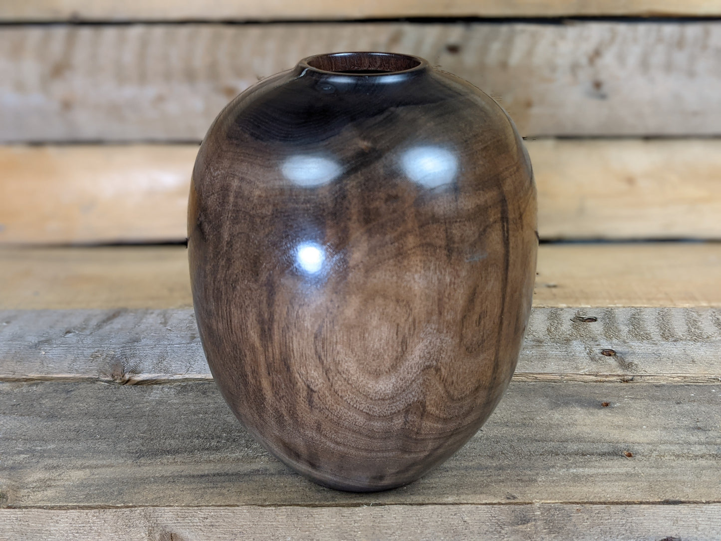 Ebonized black walnut hollow vessel