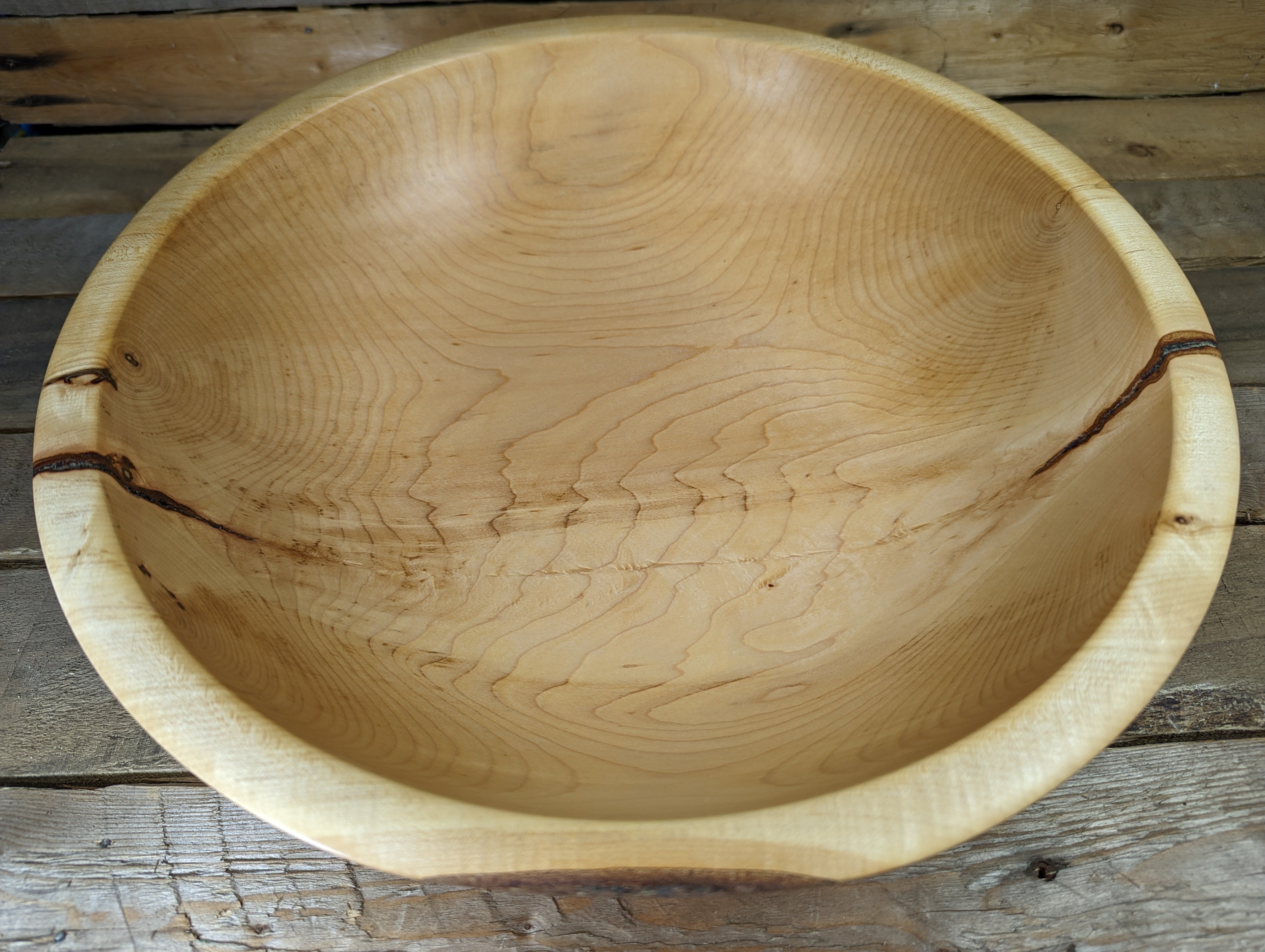 Large maple crotch bowl
