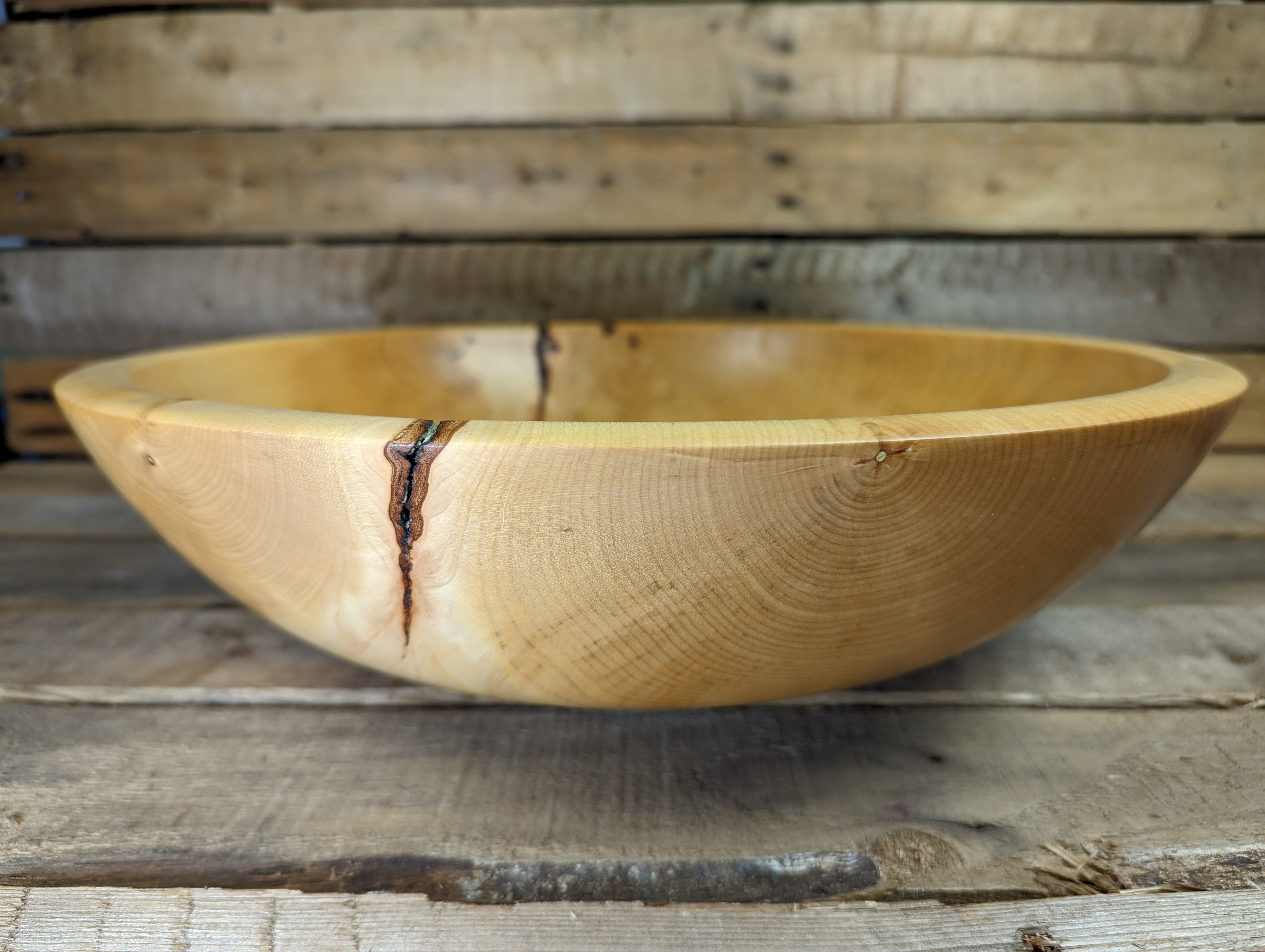 Large maple crotch bowl