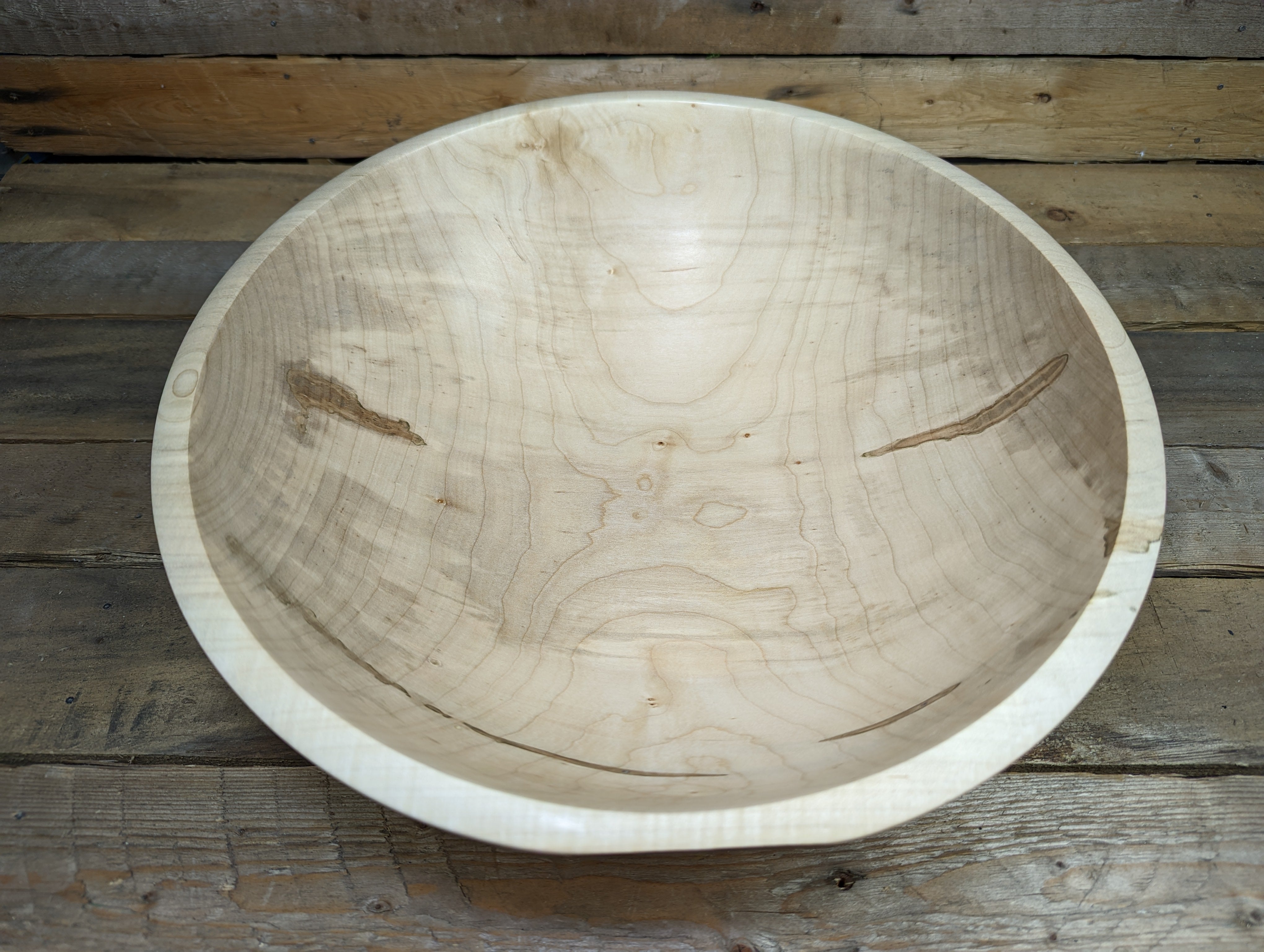 Large silver maple bowl